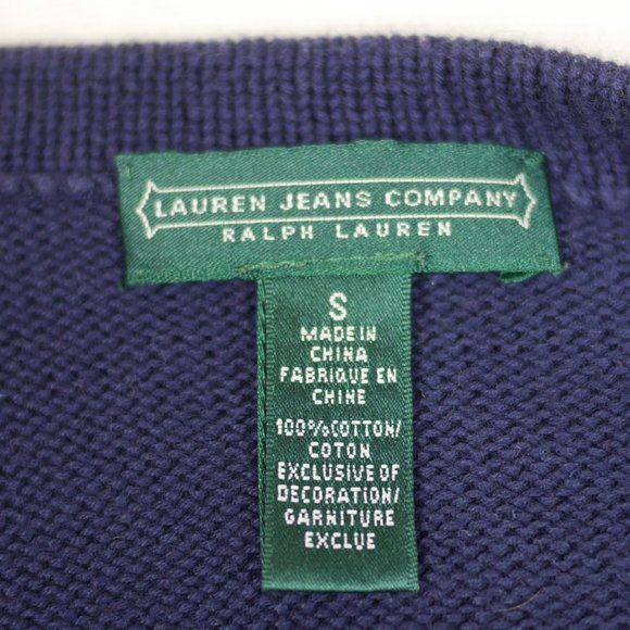 LAUREN JEANS Navy blue & red striped knit sweater - Picture 8 of 8